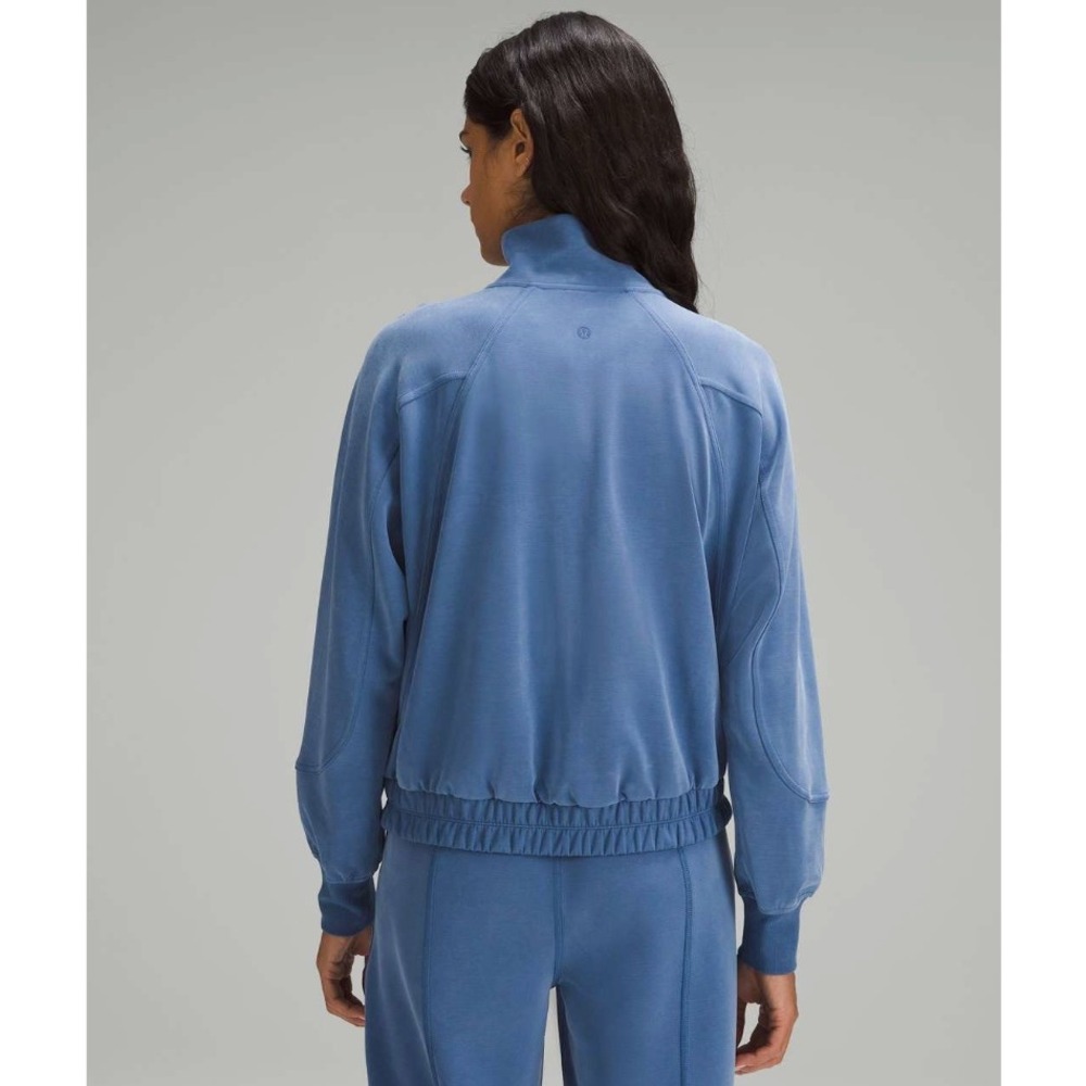 Lululemon Brushed Softstreme Funnel-Neck Full Zip Pitch Blue LW3FXYS EXCELLENT - Picture 2 of 11